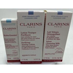 CLARINS Purifying Toning Lotion, Velvet Cleansing Milk, Hydrating Multi-Mist Kit